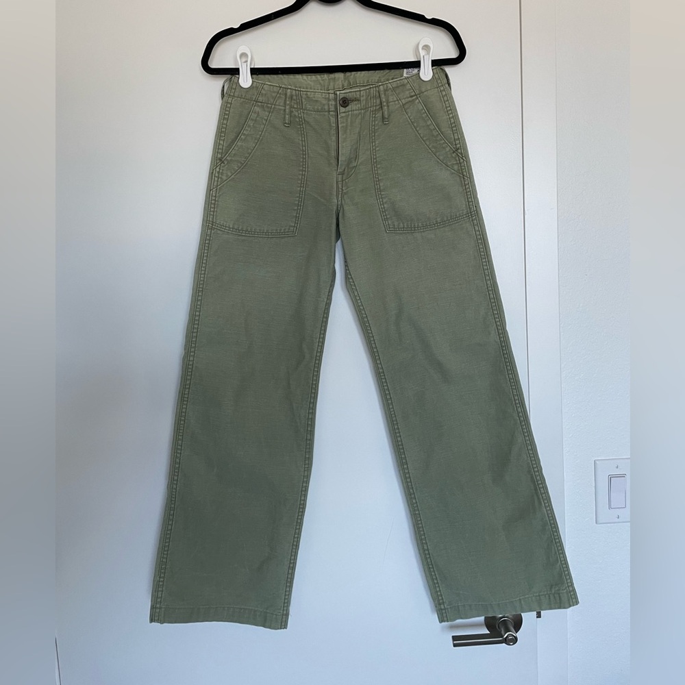 OrSlow Olive Green Straight-Leg Utility Pants